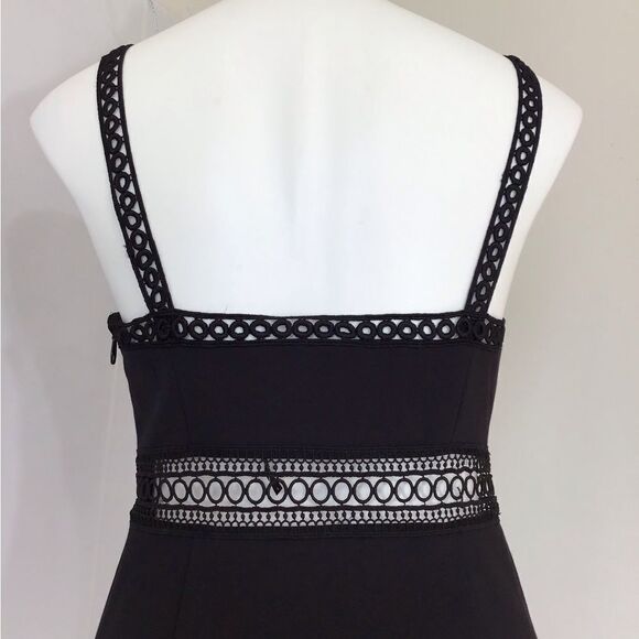 Free People Black Mini Dress Iris Crochet Trim Mini Dress New Size 8 - Picture 8 of 16